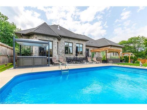 17 Mcdonald Court, Waterdown, ON - Outdoor With In Ground Pool With Deck Patio Veranda With Backyard