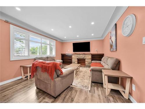 221 Gray Road, Stoney Creek, ON - Indoor Photo Showing Living Room With Fireplace