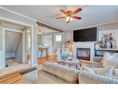 18 Martha Street, Hamilton, ON - Indoor Photo Showing Living Room With Fireplace