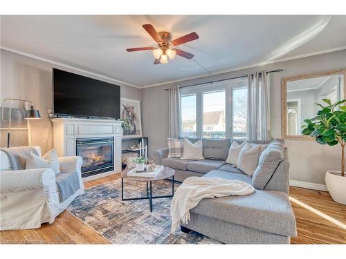 18 Martha Street, Hamilton, ON - Indoor Photo Showing Living Room With Fireplace