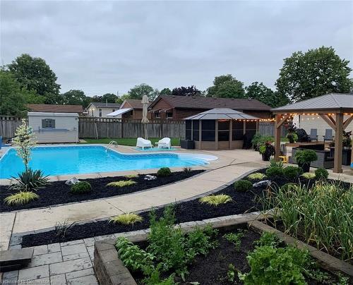 55 Deschene Avenue, Hamilton, ON - Outdoor With In Ground Pool With Backyard