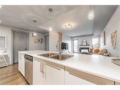 402-181 James Street N, Hamilton, ON - Indoor Photo Showing Kitchen With Double Sink