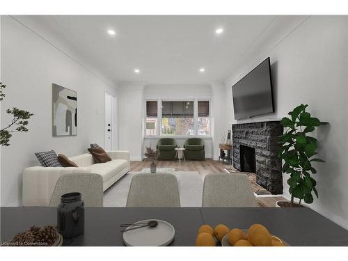 555 Upper Sherman Avenue, Hamilton, ON - Indoor Photo Showing Living Room With Fireplace