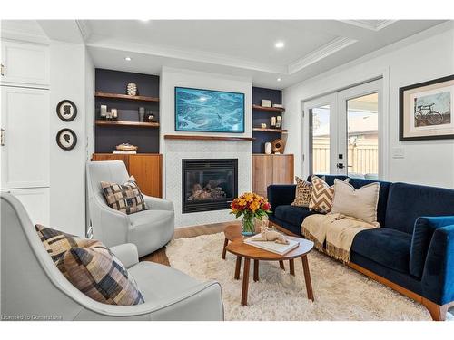 1432 Olga Drive, Burlington, ON - Indoor Photo Showing Living Room With Fireplace