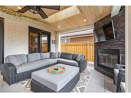 1432 Olga Drive, Burlington, ON - Indoor Photo Showing Living Room With Fireplace