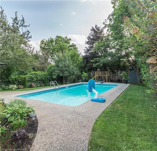 1142 Stanley Drive, Burlington, ON - Outdoor With In Ground Pool With Backyard