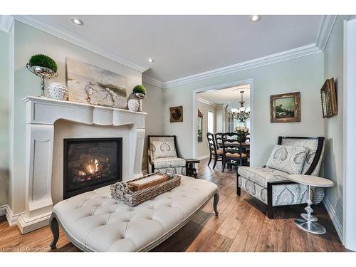 2215 Vista Drive, Burlington, ON - Indoor Photo Showing Living Room With Fireplace