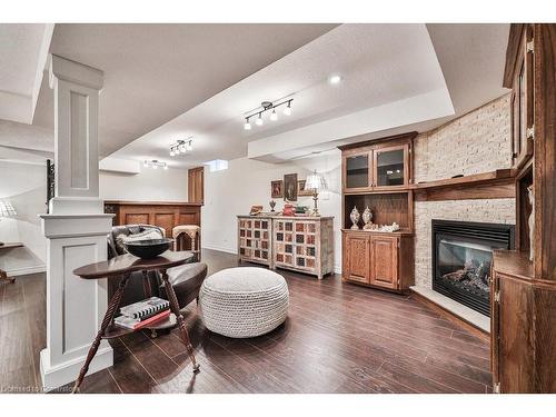 2215 Vista Drive, Burlington, ON - Indoor Photo Showing Living Room With Fireplace