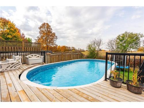 78 Celtic Drive, Caledonia, ON - Outdoor With Above Ground Pool With Deck Patio Veranda With Backyard