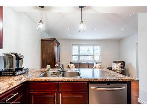 76 Park Row N, Hamilton, ON - Indoor Photo Showing Kitchen With Double Sink