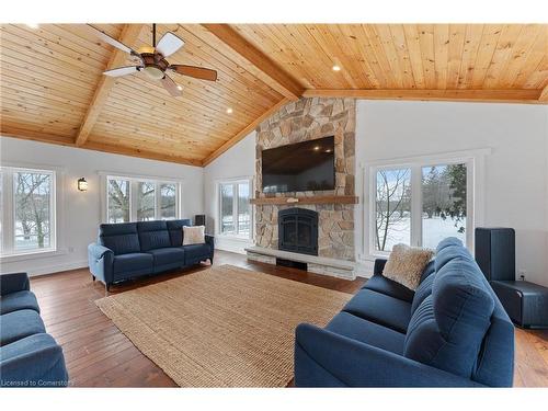 2210 Highway 54, Caledonia, ON - Indoor Photo Showing Living Room With Fireplace