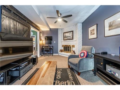 56 Kimberly Drive, Hamilton, ON - Indoor Photo Showing Living Room With Fireplace