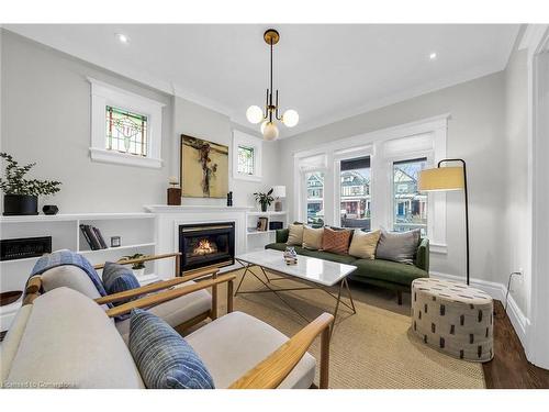 61 Fairleigh Crescent, Hamilton, ON - Indoor Photo Showing Living Room With Fireplace