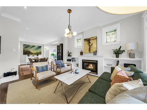 61 Fairleigh Crescent, Hamilton, ON - Indoor Photo Showing Living Room With Fireplace