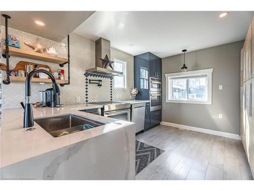 735 Beach Boulevard, Hamilton, ON - Indoor Photo Showing Kitchen With Double Sink