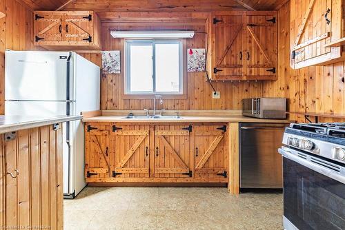 217 Gibson Avenue, Hamilton, ON - Indoor Photo Showing Kitchen With Double Sink