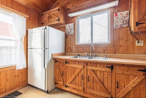 217 Gibson Avenue, Hamilton, ON - Indoor Photo Showing Kitchen With Double Sink