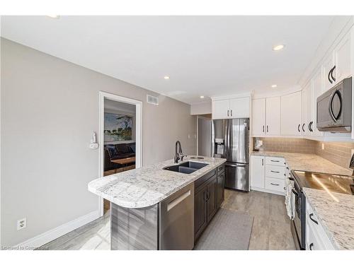 161 Twin Crescent, Hamilton, ON - Indoor Photo Showing Kitchen With Double Sink