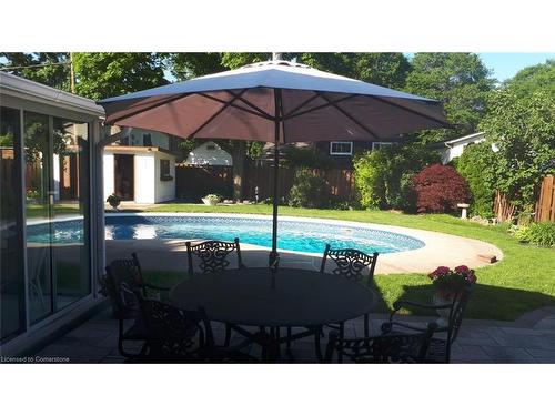 251 Tottenham Road, Burlington, ON - Outdoor With In Ground Pool With Deck Patio Veranda With Backyard