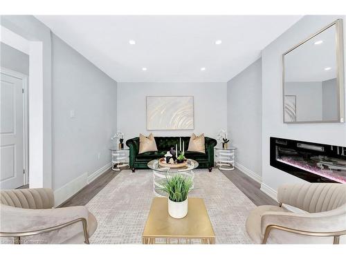 449 Acadia Drive, Hamilton, ON - Indoor Photo Showing Living Room With Fireplace