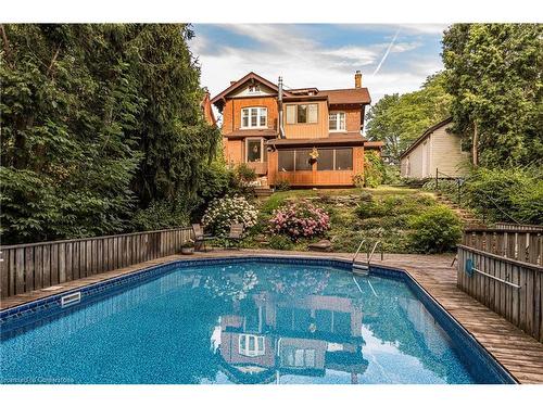 74 Chedoke Avenue, Hamilton, ON - Outdoor With In Ground Pool With Deck Patio Veranda With Backyard