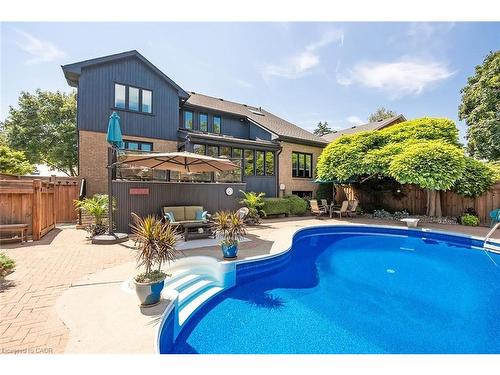 275 Alexander Court, Burlington, ON - Outdoor With In Ground Pool With Deck Patio Veranda With Backyard