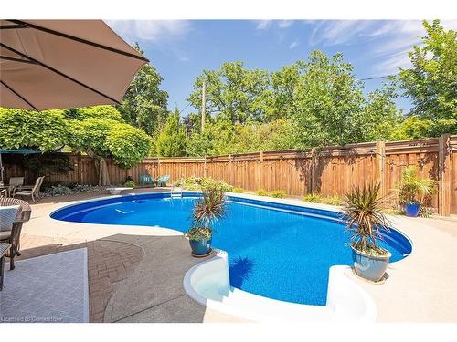 275 Alexander Court, Burlington, ON - Outdoor With In Ground Pool With Deck Patio Veranda With Backyard