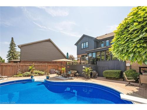 275 Alexander Court, Burlington, ON - Outdoor With In Ground Pool With Deck Patio Veranda With Backyard