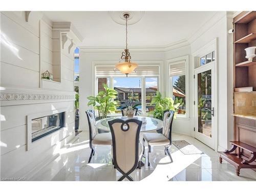 3122 Cedar Springs Road, Burlington, ON - Indoor Photo Showing Dining Room With Fireplace