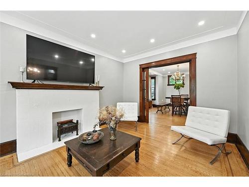 77 Proctor Boulevard, Hamilton, ON - Indoor Photo Showing Living Room With Fireplace