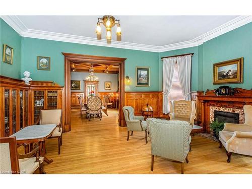 351 Bay Street S, Hamilton, ON - Indoor Photo Showing Living Room With Fireplace