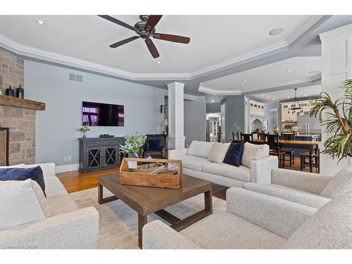 1532 Concession Rd 6 W, Flamborough, ON - Indoor Photo Showing Living Room With Fireplace