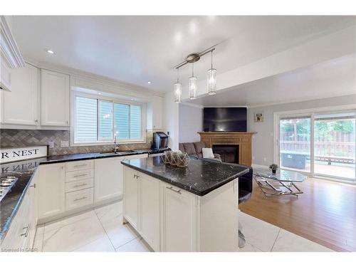 18 Millpond Place, Hamilton, ON - Indoor Photo Showing Kitchen With Fireplace