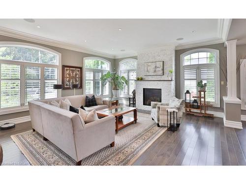 2229 Lakeshore Road, Burlington, ON - Indoor Photo Showing Living Room With Fireplace