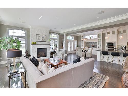 2229 Lakeshore Road, Burlington, ON - Indoor Photo Showing Living Room With Fireplace