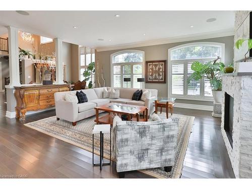 2229 Lakeshore Road, Burlington, ON - Indoor Photo Showing Living Room With Fireplace