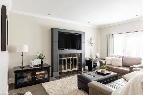 19 Fieldgate Street, Dundas, ON - Indoor Photo Showing Living Room With Fireplace
