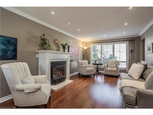 1858 Heather Hills Drive, Burlington, ON - Indoor Photo Showing Living Room With Fireplace