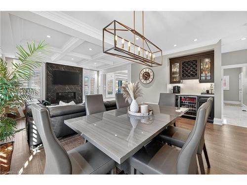 18 David Avenue, Hamilton, ON - Indoor Photo Showing Dining Room With Fireplace