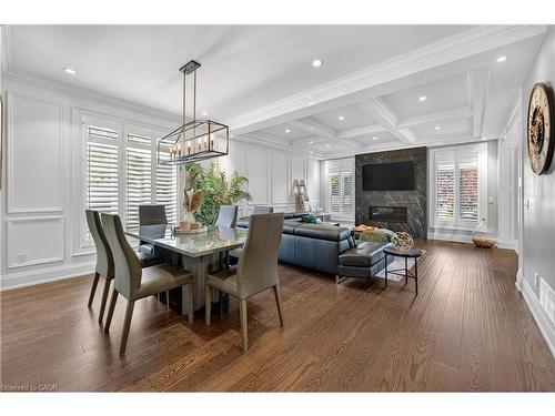 18 David Avenue, Hamilton, ON - Indoor Photo Showing Dining Room With Fireplace