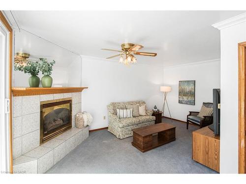 86 Ranchdale Drive, Hamilton, ON - Indoor Photo Showing Living Room With Fireplace