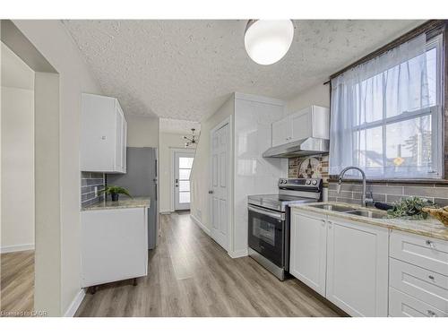 130 Stirton Street, Hamilton, ON - Indoor Photo Showing Kitchen With Double Sink