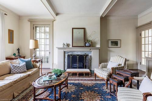 45 Markland Street, Hamilton, ON - Indoor Photo Showing Living Room With Fireplace