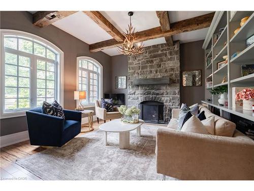 1324 Cambridge Drive, Oakville, ON - Indoor Photo Showing Living Room With Fireplace
