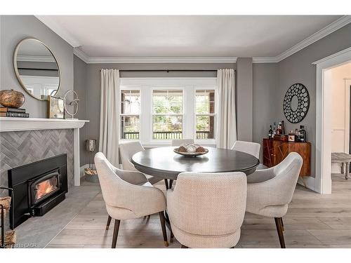 534 Hager Avenue, Burlington, ON - Indoor Photo Showing Dining Room With Fireplace