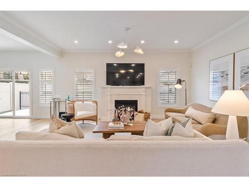2301 Baronwood Drive, Oakville, ON - Indoor Photo Showing Living Room With Fireplace