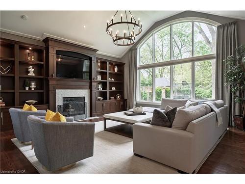 209 Donessle Drive, Oakville, ON - Indoor Photo Showing Living Room With Fireplace