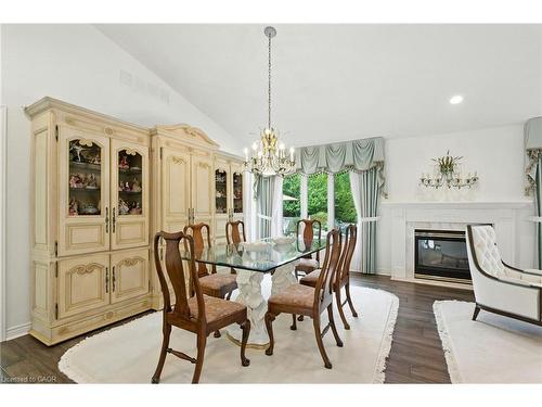 1104 Crofton Way, Burlington, ON - Indoor Photo Showing Dining Room With Fireplace