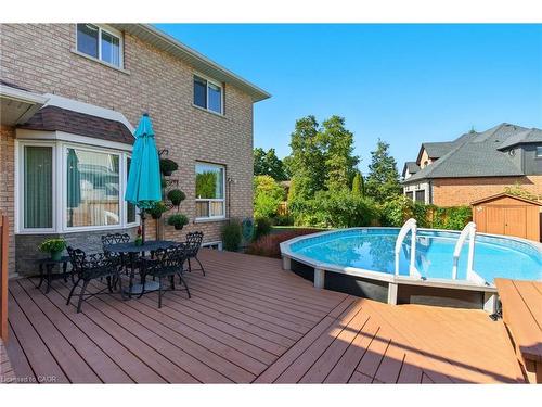 10 Shadowdale Drive, Stoney Creek, ON - Outdoor With Above Ground Pool With Deck Patio Veranda With Exterior