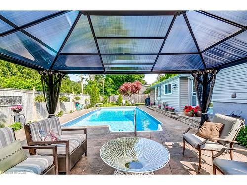 5203 Broughton Crescent, Burlington, ON - Outdoor With In Ground Pool With Deck Patio Veranda With Exterior